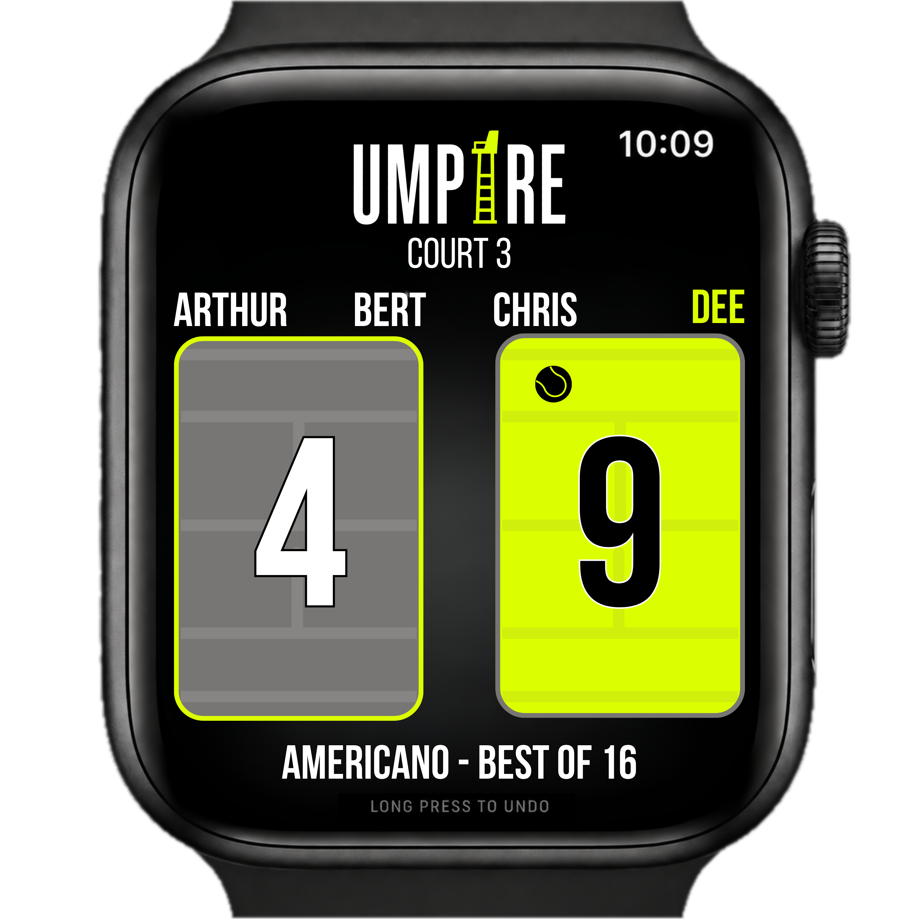 Americano app watch scoring screen